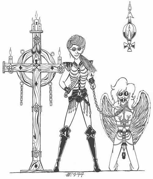 Mistress and Fallen Angel Femdom art from the Dominatrix Calendar Gallery