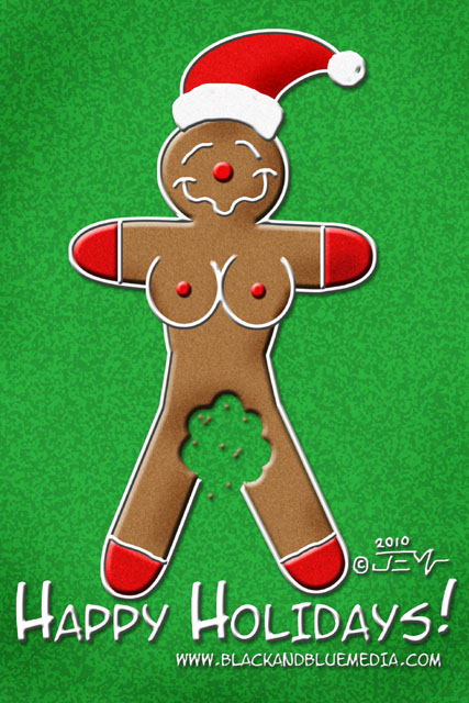 Christmas Humor, Happy Gingerbread Woman