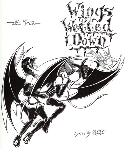 Wings Wetted Down: Lesbian Vampire Fetish Art