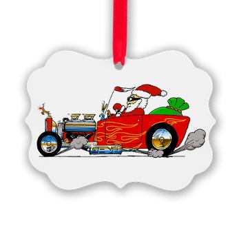 Hot Rod Santa Christmas Ornament