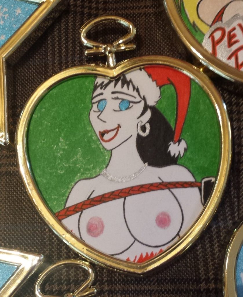 Topless Dominatrix Christmas Ornament